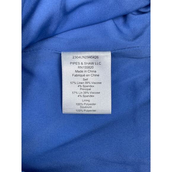 Veronica Beard Blue Printed Strapless Crop Top Size 14 with Boning - Picture 7 of 9